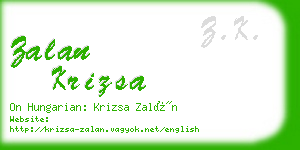 zalan krizsa business card